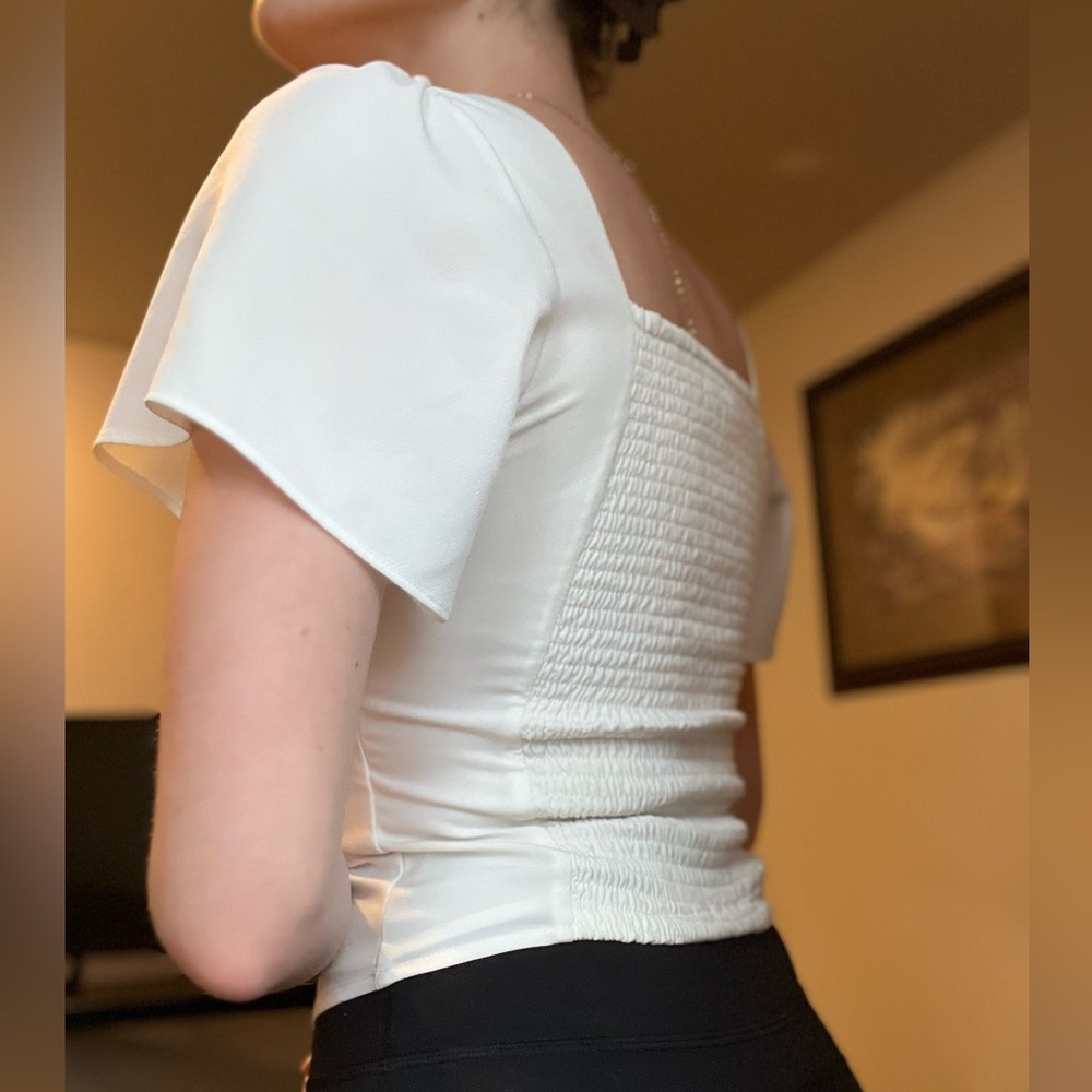 Abercrombie Twist Front Flutter Sleeve Top - image 4